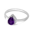 thumbnail image 3 of 14k White Gold Pear Amethyst And Diamond Ring, 3 of 6