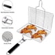 thumbnail image 2 of Tragbarer Grillkorb, Tragbarer Bbq-grillkorb, Fr Fisch, Gemse, Steak, Garnelen, Wrstchen Mit Abnehmbarem Griff Und Einfacher Tragetasche, Silberfarben, 2 of 4