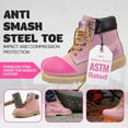 thumbnail image 3 of Safety Girl - Stylish Steel Toe Boots For Women | Work Boots For Women | Water Resistant Feature | Lightweight & Slip-Resistant Steel Toe Shoes For Women | Premium Nubuck Leather | Light Pink - 8M, 3 of 7