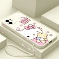 thumbnail image 1 of Funny Sanrio Hello Kitty Phone Case For iPhone 15 14 13 12 11 Pro Max Mini X XR XS MAX SE20 8 7 Plus Silicone with Hand Strap RJ, 1 of 7