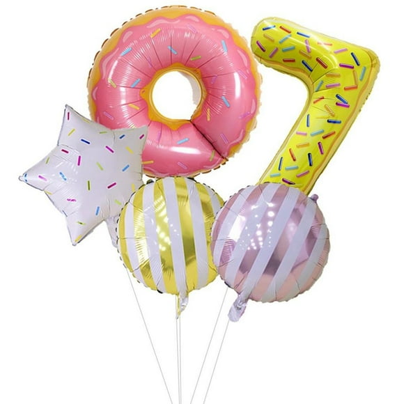 yingyy Ensemble de Ballons d'Anniversaire Décoration de Chambre Intérieure Extérieure DIY Ballons de Fête Beigne Joyeux Numéro Décorations Maison Type 4