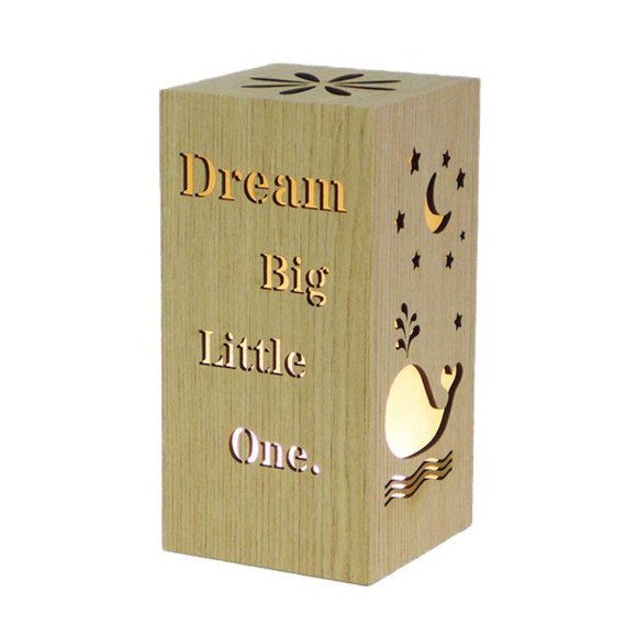 8" Wood Veneer Led "Dream Big Little One" Night Light