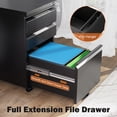 thumbnail image 5 of ZUNMOS Rolling File Cabinet, 3 Drawer Mobile File Cabinet with Lock, Metal Small Vertical File Cabinet with Pre-Assembled for Home Office, Black, 5 of 7