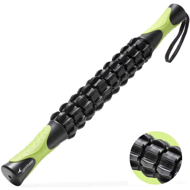 Rodillo de masaje, rodillo muscular, bastón de masaje corporal, masajeador de espalda utilizado por atletas para combatir el dolor, los calambres y la tensión y aliviar los calambres.
