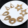 thumbnail image 3 of 1 Pair Lightweight Rattan Knit Star Triangle Geometric Drop Dangle Earrings Bohemia Straw Wicker Braid Woven Statement Bamboo Jewelry for Women Teens, 3 of 6