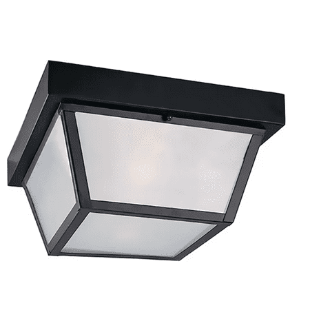 Project Source 2-Light 10.37-in Black Indoor/Outdoor Flush Mount Light