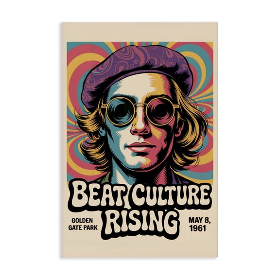 Stupell Industries Eclectic Beat Culture Rising Poster Canvas Art, 16 x 24, by Andreas Magnusson