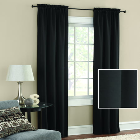 Mainstays Room Darkening Solid Woven Curtain Panel (Best Heat Blocking Curtains)