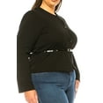 thumbnail image 7 of Women's Plus Size Collarless Button Down Jacket with Belt Accent, 7 of 7