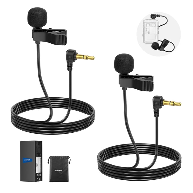 Micrófono Lavalier NEEWER Mini condensador con cable de 6.6 pies/2 m