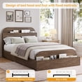 thumbnail image 6 of TWIN-XL Platform Bed Frame with Storage Headboard & Footboard, Low Profile Wooden Bed with Guardrail & Sturdy Slats, No Box Spring Needed,Walnut wood, 6 of 6