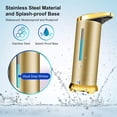 thumbnail image 2 of Dispensador automático de jabón de acero inoxidable, dispensador de desinfectante sin contacto con sensor infrarrojo, interruptor ajustable y base impermeable (dorado) BRI  Rojo Verde, 2 of 5