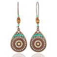 thumbnail image 1 of Minnieouse 1 par de pendientes coloridos estilo bohemio Retro cuenta de gota de agua colgante de oreja pendiente de aro largo accesorios de mujer Ropa, zapatos y accesorios Miscelánea rojo antiguo, 1 of 6