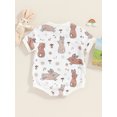 thumbnail image 3 of Bagilaanoe Newborn Baby Girl Boy Easter Rompers Floral Print Short Sleeve Bodysuits 3M 6M 12M 18M Infant Casual One Piece Short Jumpsuit, 3 of 8