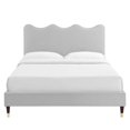 thumbnail image 6 of Modway Current Performance Velvet Twin Platform Bed in Light Gray, 6 of 10