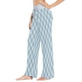 thumbnail image 2 of X-Small Women's Comfy Casual Pajama Pants Stretch Fabric Suitable for Yoga Pants Hippie Pants，The Best Holiday Gifts for Women Blue and White Checkered Pattern, 2 of 7
