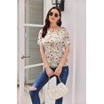thumbnail image 3 of Weardear Womens Ruched Tops Dolman Short Sleeve Shirts Casual T Shirts Boat Neck Summer Off Shoulder Batwing Tops, 3 of 6