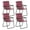 Red Black 4, variant on Folding Chair, Patio Lawn Chair Set with Armrest, Indoor/Outdoor 2 Pack Webbed Lightweight Dinning Chair, Portable Beach Chair for Outside, Poolside, Backyard (Red, 2)