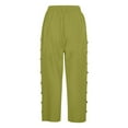thumbnail image 6 of Cyglowse Capris for Women Petite Length Plus Size Pull on Pedal Pushers Dress Capris Summer Wide Leg Casual Cropped Pants with Pockets Green XL, 6 of 6