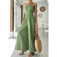 thumbnail image 2 of Foridol-mono con espalda descubierta y pliegues en la cintura para mujer, traje informal de pierna ancha, pantalones largos, verde, holgado, 2023, 2 of 4