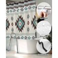 thumbnail image 5 of Split Shower Curtain for Transfer Bench, Southwest Ethnic Fabric Shower Curtains for Bathroom, Boho Aztec Tribal Abstract Aesthetic Tub Sliding Transfer Bench Waterproof Bath Curtains 72"x96", 5 of 9