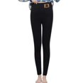 thumbnail image 1 of Gibobby Leggings Translúcido Mujer Leggings invierno para mujer, informales, Color sólido, elásticos, cintura alta, Capris, pantalones entrenamiento, pantalones estampados térmicos（Negro， XXXL), 1 of 5