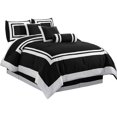 thumbnail image 2 of Bilot 7-Piece Caprice Black/White Square Pattern Hotel Bedding Comforter Set, Queen, 2 of 5