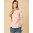 thumbnail image 3 of Blusa Básica Allegra K Manga Larga Rosa S, 3 of 6