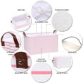 thumbnail image 2 of Hinwo 18.6 Gal./74.4 Qt./70.2 L Canvas Storage Bins, Rectangle Storage Baskets, Storage Cubes with Totes, Drawstring Closure, 22 x 15 x 13 Inches, 2-Pack, Pink Stripe, 2 of 6