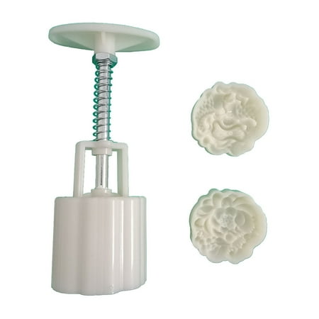 

JULYING Plastic Material Mooncake Molds Stamp Moon Cake Moulds Cartoon Fish Lotus Shaped