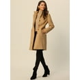 thumbnail image 3 of Elegant Women's Midi Peacoat with Pockets and Belt for Winter Fashion S Khaki, 3 of 6