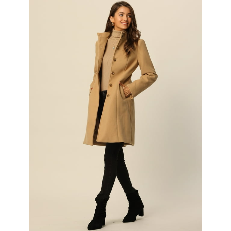 Mock neck wool coat cheap