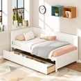 thumbnail image 2 of Costway Twin Size Daybed with 2 Storage Drawers Slats Support & Guardrails Sofa Bed White, 2 of 10