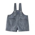 thumbnail image 4 of XIMIN Baby Boys Girls Denim Overall Shorts - Loose Fit Jean Overall Shorts with Pockets Denim Shortalls for Summer, 4 of 9