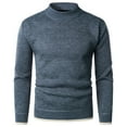 thumbnail image 2 of IROINNID Men's Sweater Round Neck Long Sleeve Jumper Mid-Length Solid Color Leisure Pullover Daily Half High Neck Sweater Bottoming Shirt, 2 of 9