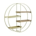 thumbnail image 3 of Linon Lester Round 4-Shelf Wall Storage, Gold Iron Frame with Gray Wash Finish, 3 of 9