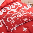 thumbnail image 5 of Move Over Red Christmas Bedding Sets King Snowflake Duvet Cover Set White Snowflake Pattern Microfiber Teens  Bedding No Filling, 5 of 9