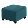 thumbnail image 2 of Square Ottoman Covers Slipcover Stretch Comfortable Jacquard Fabric with Elastic Bottom Form Fit Furniture Protector for Footrest Pouffe Foot Stool Storage, Removable Washable Spandex, 2 of 5