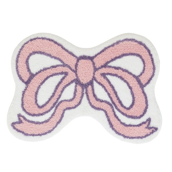 VCNY Home Pink Bow Shaped Tufted Bath Rug, 18" x 27"