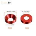 thumbnail image 2 of Unique Bargains Lot de 30 Rondelles de Comptoir M4 en Alliage d'Aluminium Anodisé, Rouge, 2 of 4
