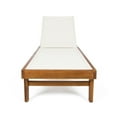 thumbnail image 6 of White Mesh Chaise Lounge – Sustainable Acacia Wood Outdoor Lounge Chair with Teak Finish, 6 of 14