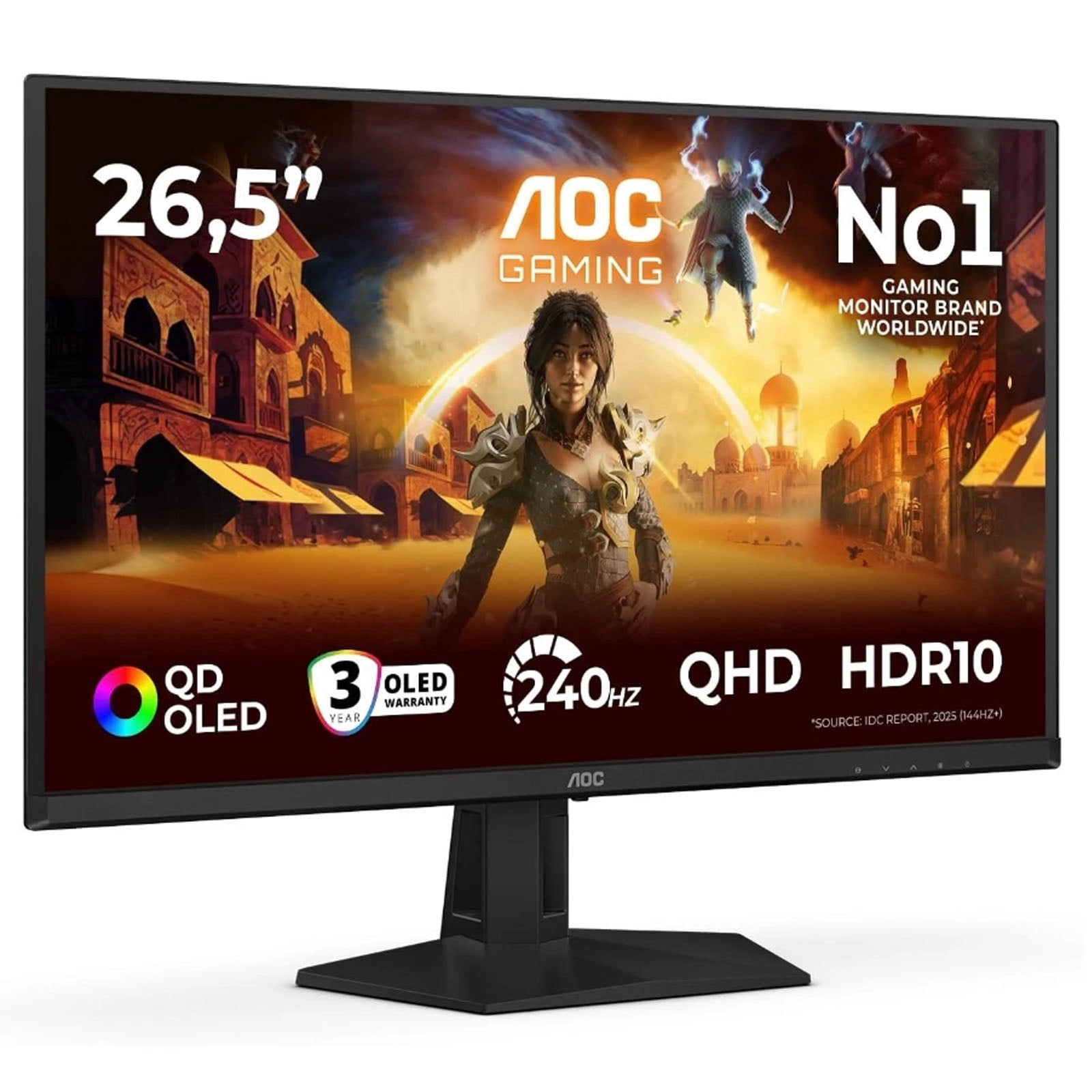 Restored AOC Q27G41ZDF  27” QD-OLED, QHD, 240hz, G-Sync Compatible, 0.03ms, Gaming Monitor - Black