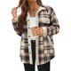 thumbnail image 3 of Chaqueta de Franela A Cuadros con Botones, Estilo Casual, Larga, con Bolsillos, Ideal para Otoño. Gris Azulado L, 3 of 8