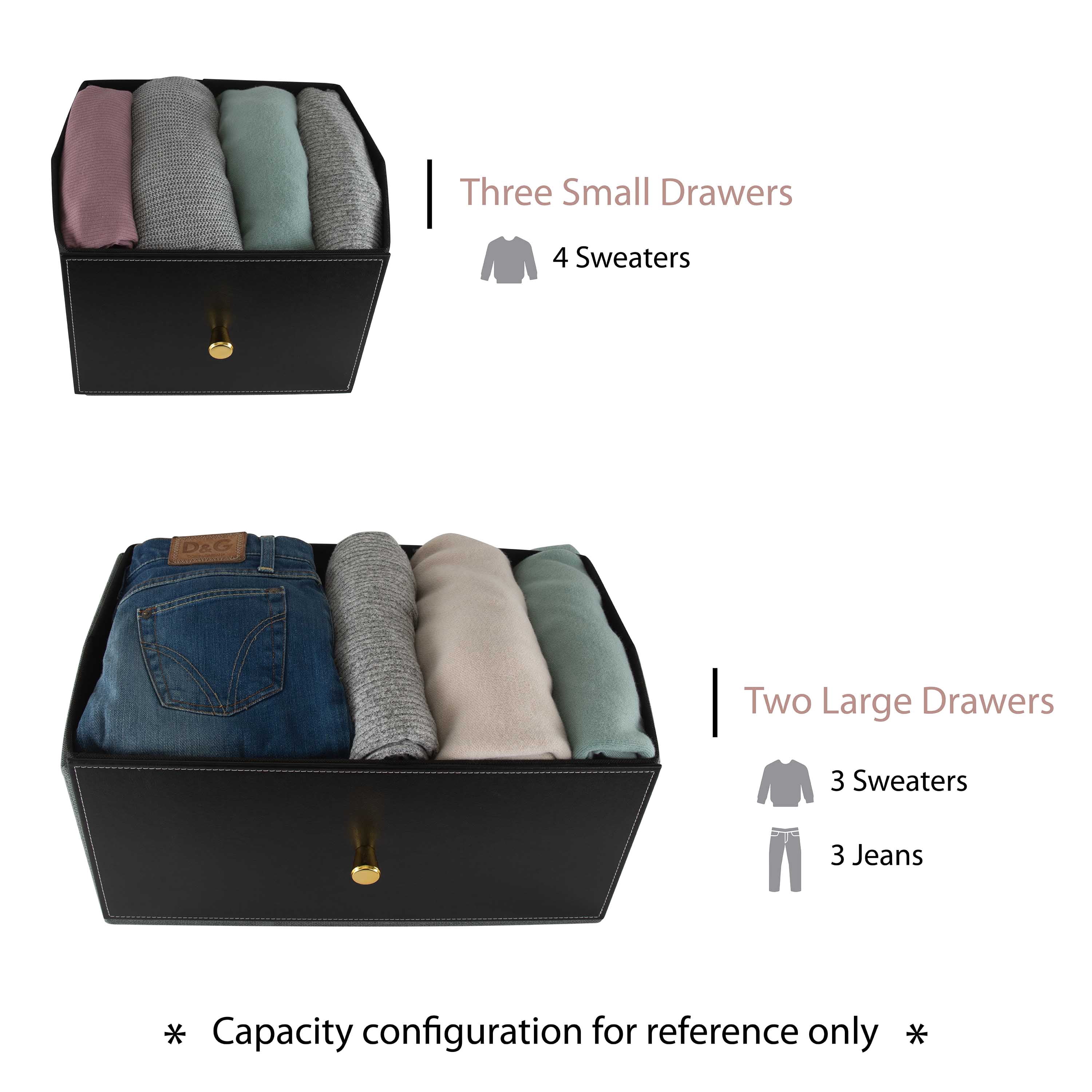 Simplify Adult 5 Drawer Luxury Dresser in Black