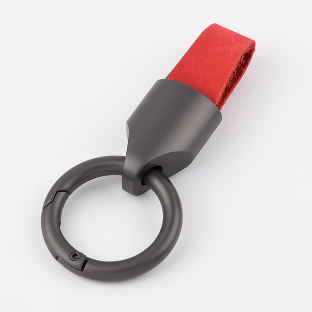 LLavero de coche de piel de vaca esmerilada, sencillo, ligero, de lujo, para colgar en la cintura, llavero de cuero para mujer, pequeño colgante antipérdida