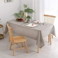thumbnail image 4 of Hiasan Faux Linen Rectangle Tablecloth - Wrinkle and Stain Resistant Washable Table Cloth for Kitchen Dining Room Holiday Table Cover for Party Dinner, Stone, 54 x 108 Inch, 4 of 6