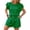 Green, variant on Chiffon Two Piece Sets for Women Ruffle Crew Neck Summer Tops Drawstring Lounge Short Sets Vacation Outfits with Pockets Yellow XL