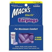 Macks Slim Fit Soft Foam Earplugs, 10 Pair