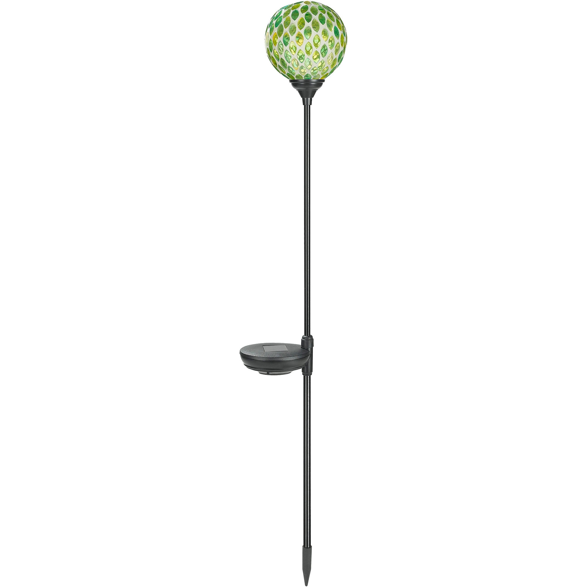Solar Mosaic Glass Globe Garden Stakes 3pk Com