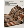 thumbnail image 5 of Milk Tea Color Double Needle Double Sock Women Autumn And Winter Brown Wireless Head Retro Cotton Small Leather Shoes Socks 2PCS, 5 of 8